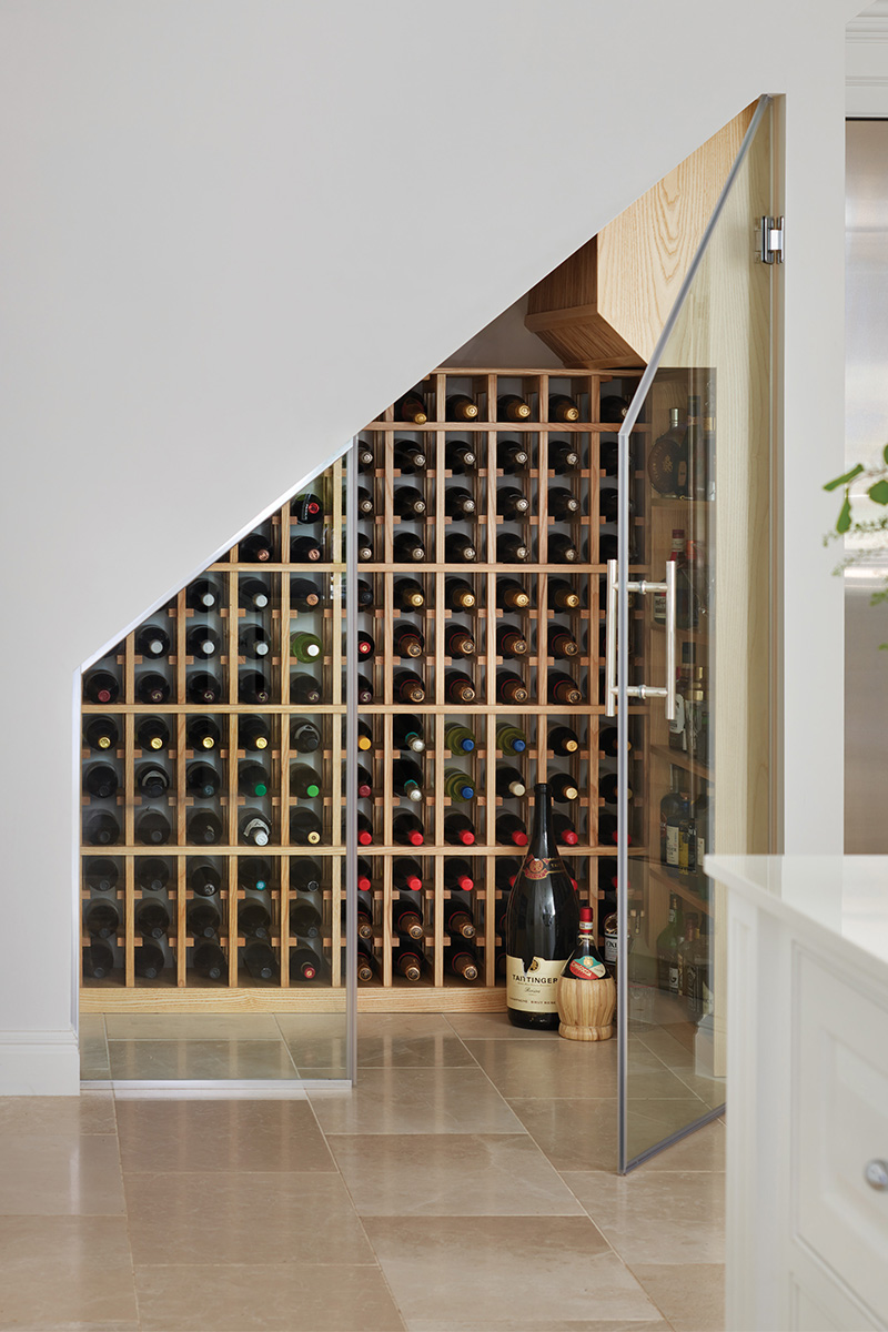 Wine room under some stairs 