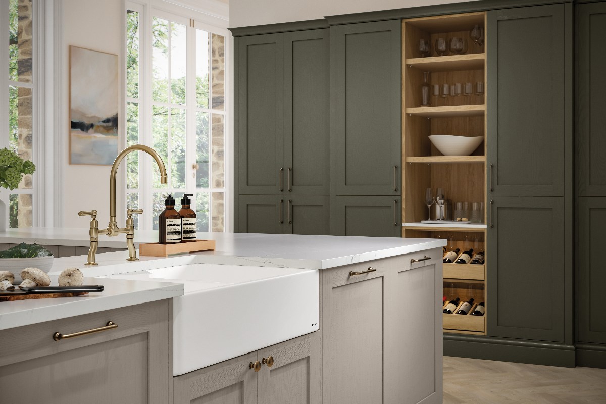 shaker kitchen design in two tones